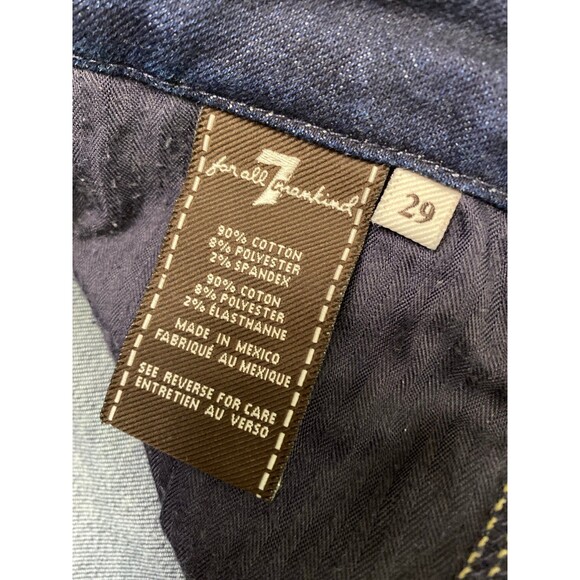 7 For All Mankind Midrise Short Inseam Karah Boot Cut Dark Wash 29 - Picture 7 of 7